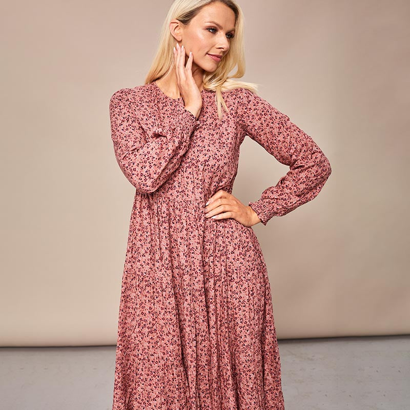 Toni Pink Floral Maxi Dress