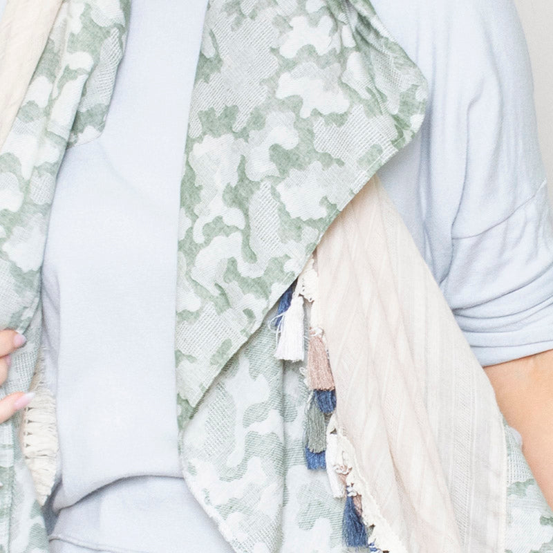 Rio Tassel Scarf Khaki