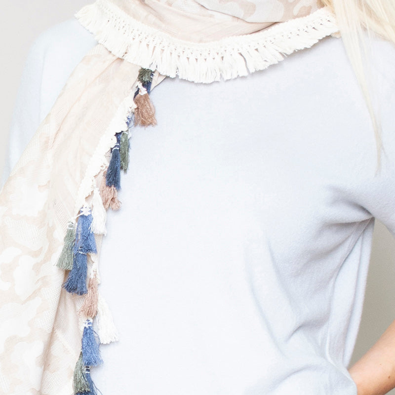 Rio Tassel Scarf (Beige)