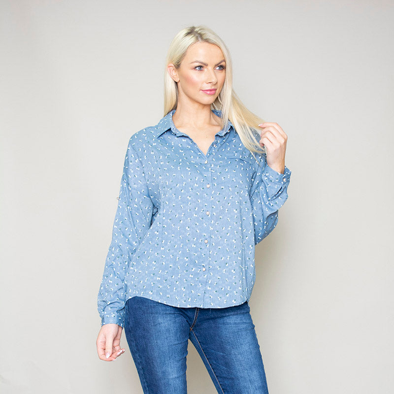 Penny Floral Shirt (Blue)