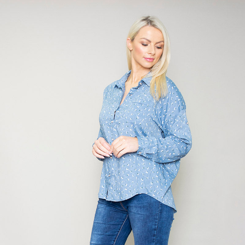 Penny Floral Shirt (Blue)