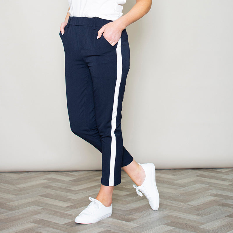 Nikki Navy Stripe Trousers - The Casual Company