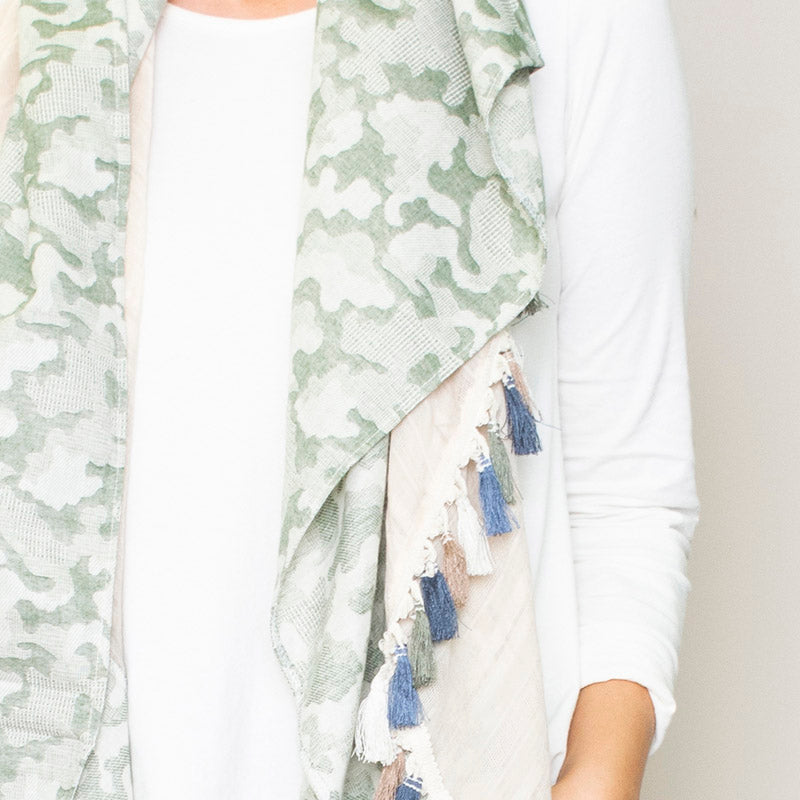 Rio Tassel Scarf Khaki