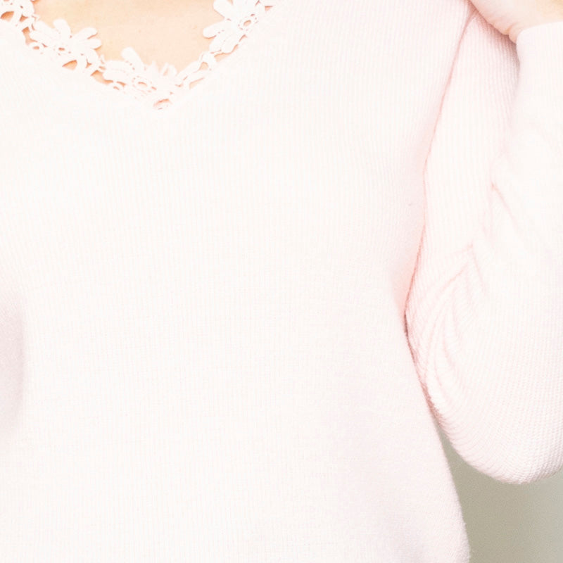 Fia Floral Trim Jumper Pink