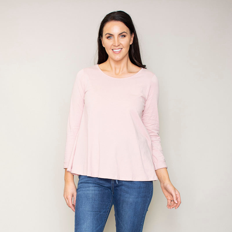 Sofia Swing Round Neck Top (Blush)