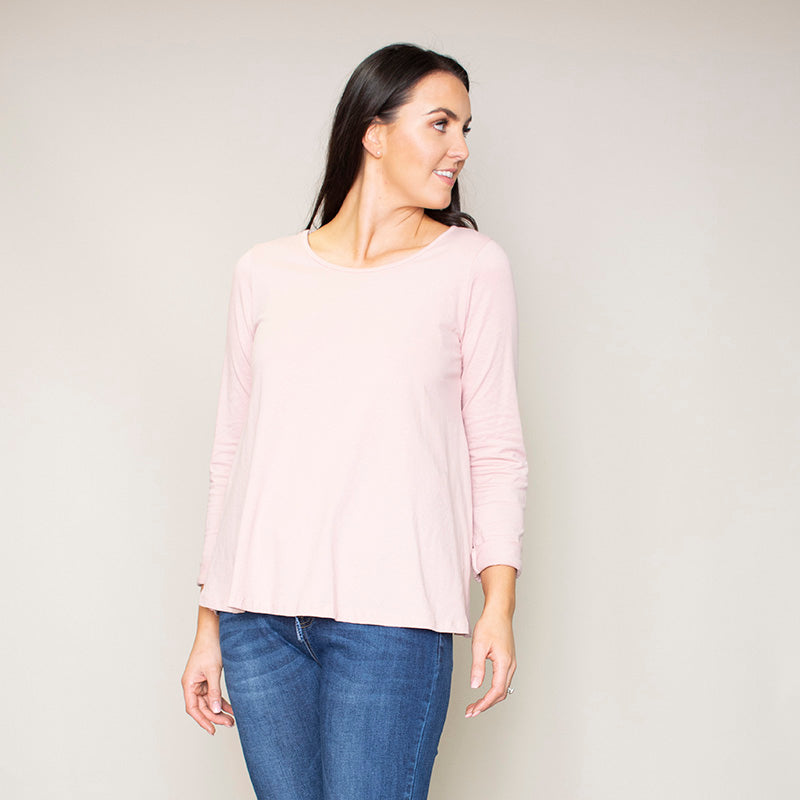 Sofia Swing Round Neck Top (Blush)