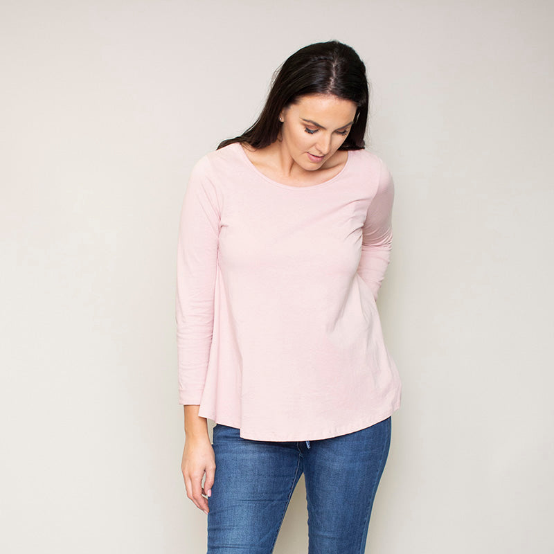 Sofia Swing Round Neck Top (Blush)