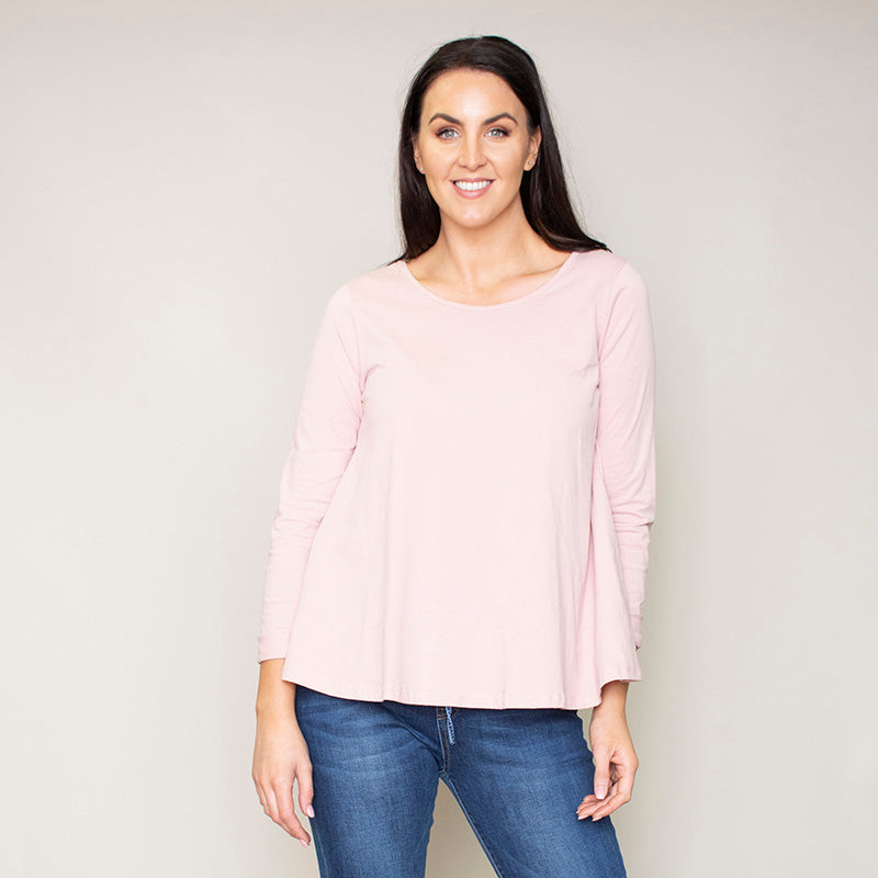 Sofia Swing Round Neck Top (Blush)