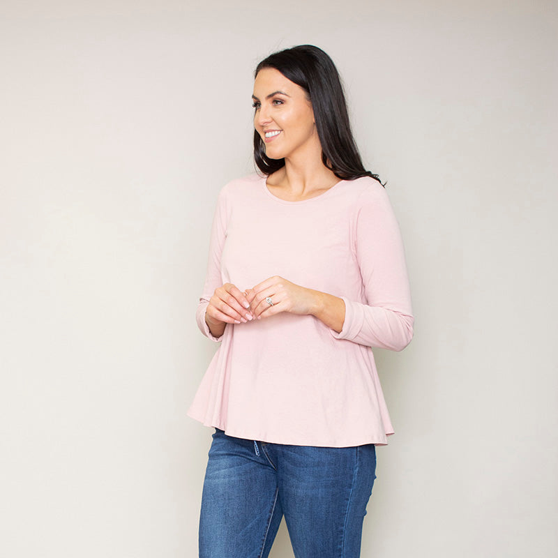 Sofia Swing Round Neck Top (Blush)