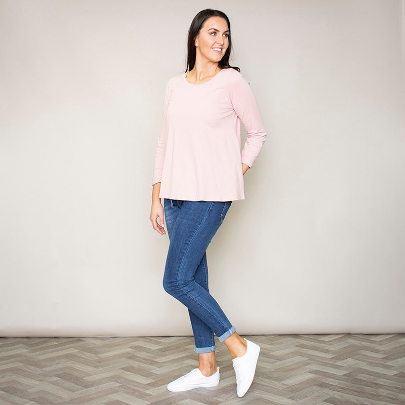 Sofia Swing Round Neck Top (Blush)