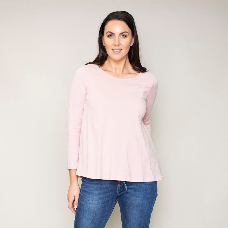 Sofia Swing Round Neck Top (Blush)