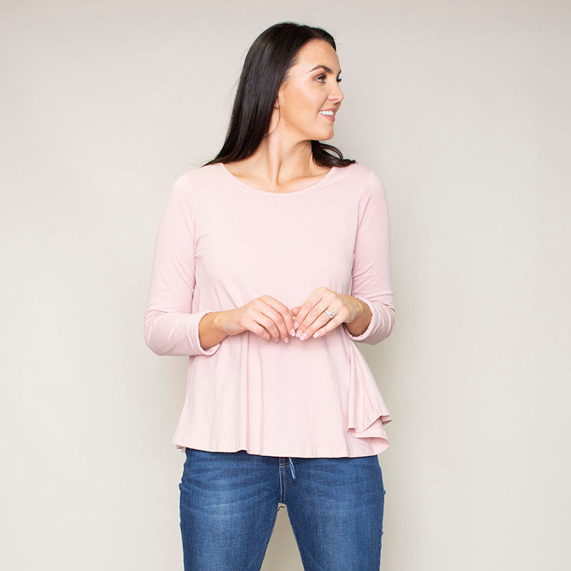 Sofia Swing Round Neck Top (Blush)
