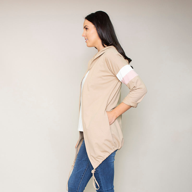 Rosie Stripe Hoody (Cappuccino)