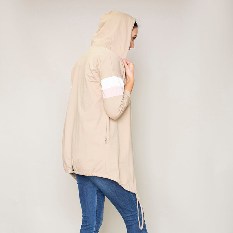 Rosie Stripe Hoody (Cappuccino)