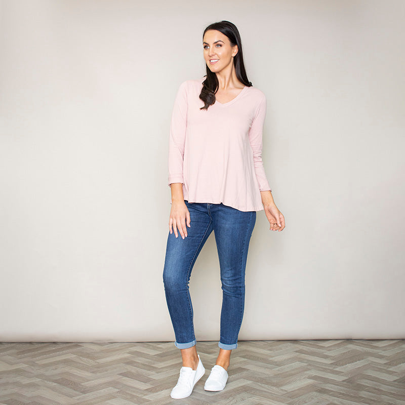 Sofia Swing V-Neck Top (Blush)