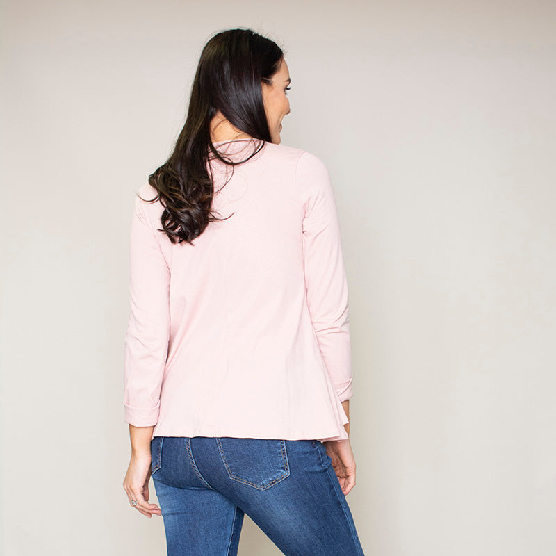 Sofia Swing V-Neck Top (Blush)