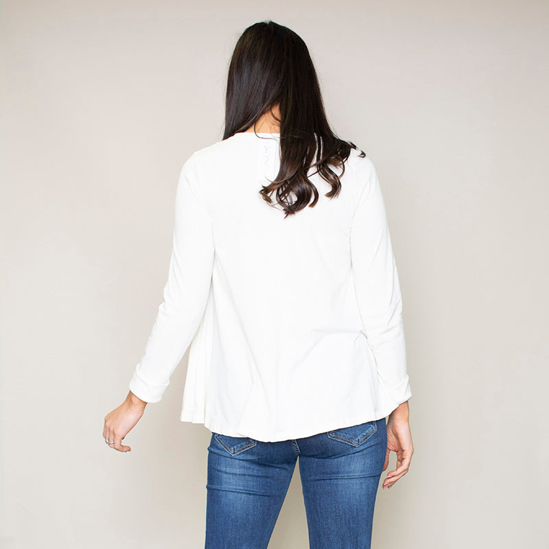 Sonia Swing V-Neck Top (Vanilla)