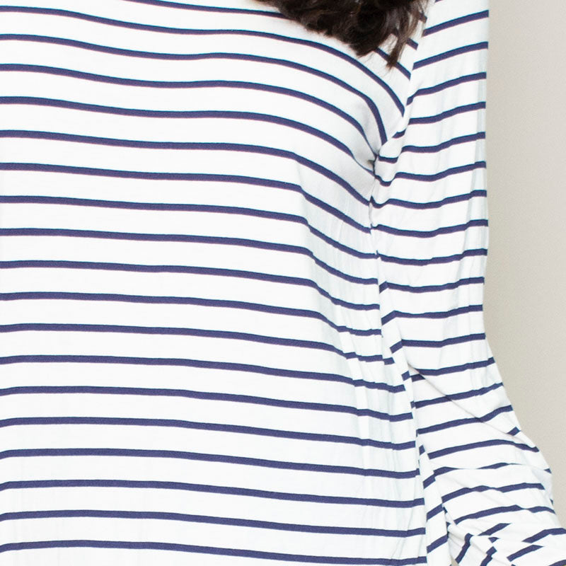 Katie Contrast Cuff Stripe Top (Dandelion)