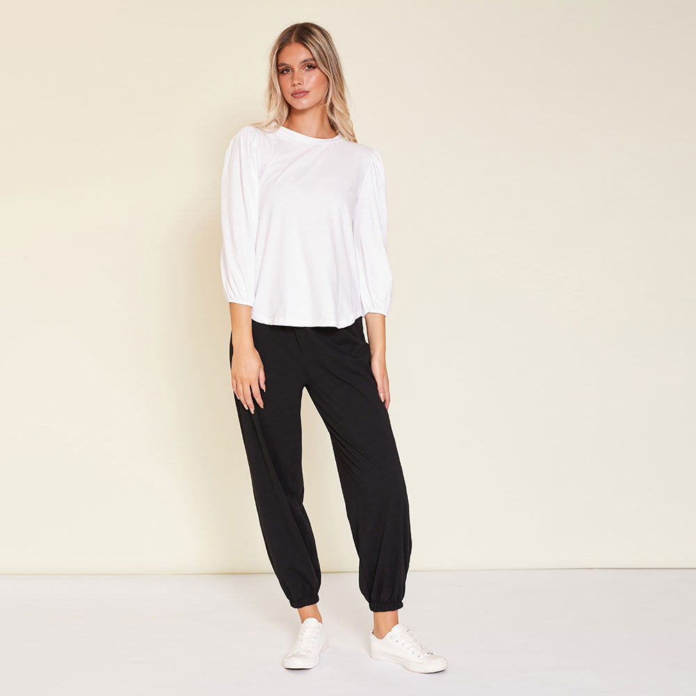 Leon Crew Neck Top (White)