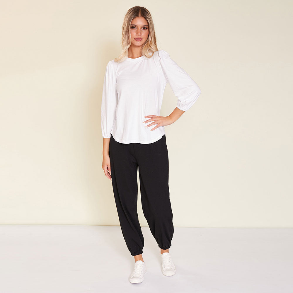 Leon Crew Neck Top (White)