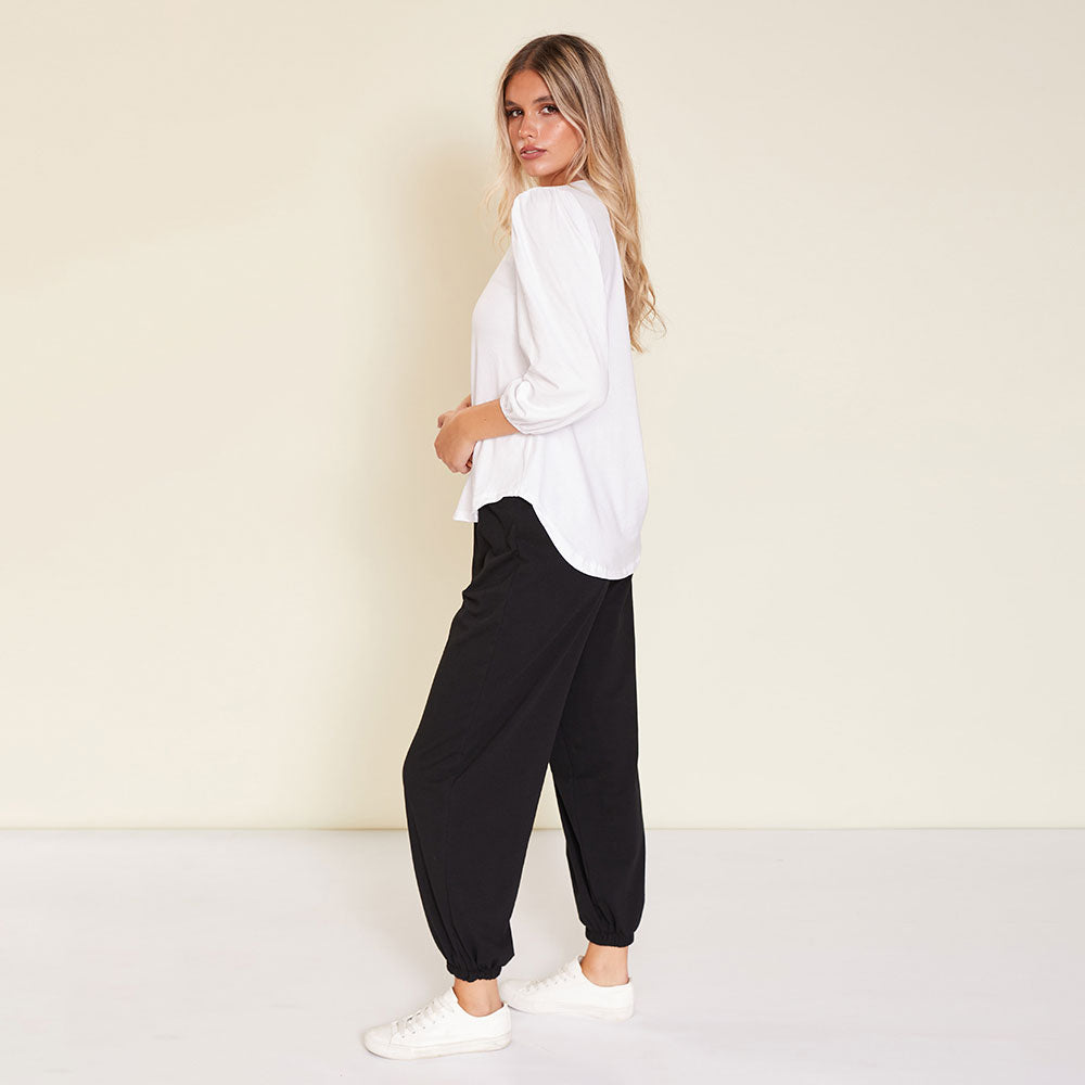 Leon Crew Neck Top (White)