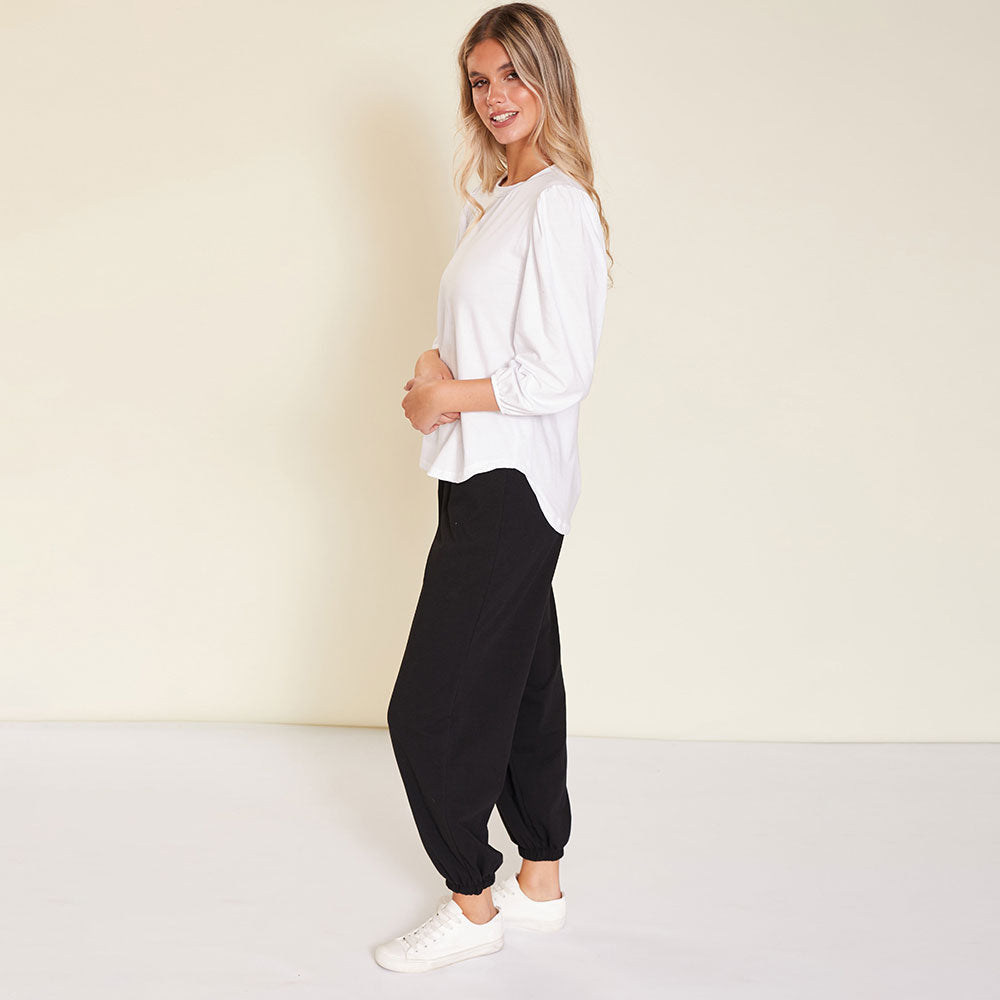 Leon Crew Neck Top (White)
