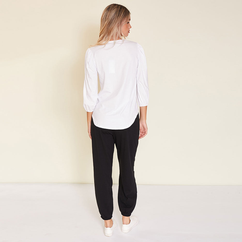 Leon Crew Neck Top (White)