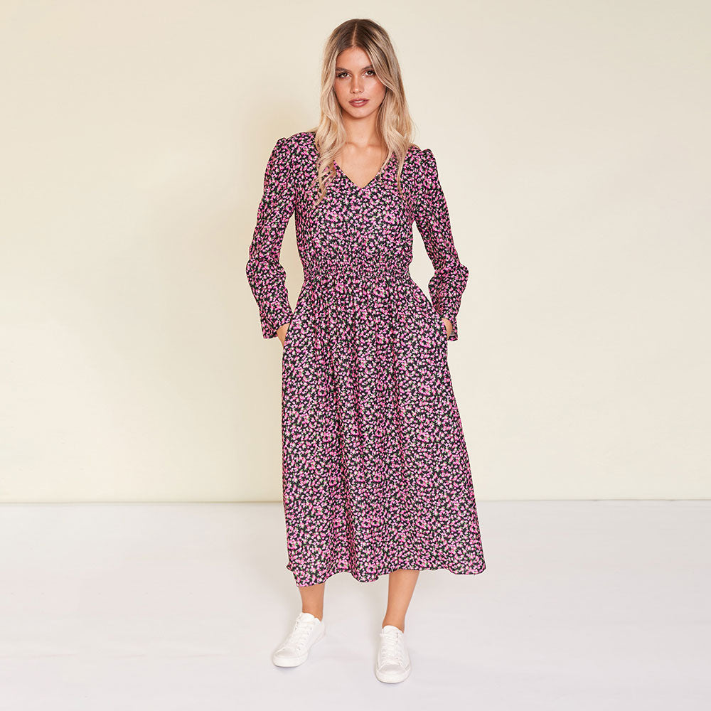 Emery Dress (Pink Floral)