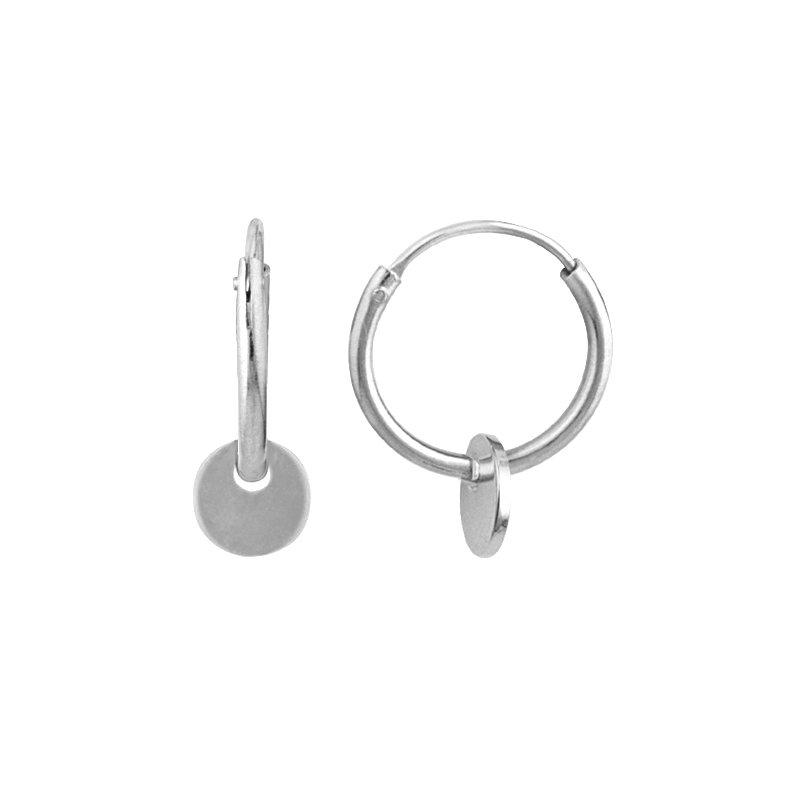 Mini Disk Hoops Silver