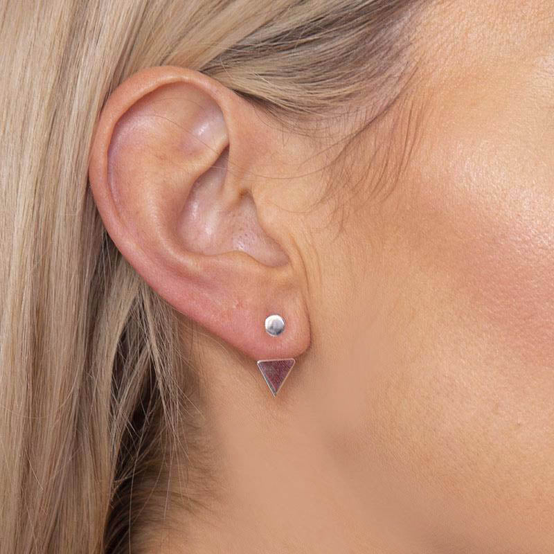 Sterling Silver Double Triangle Stud Earring