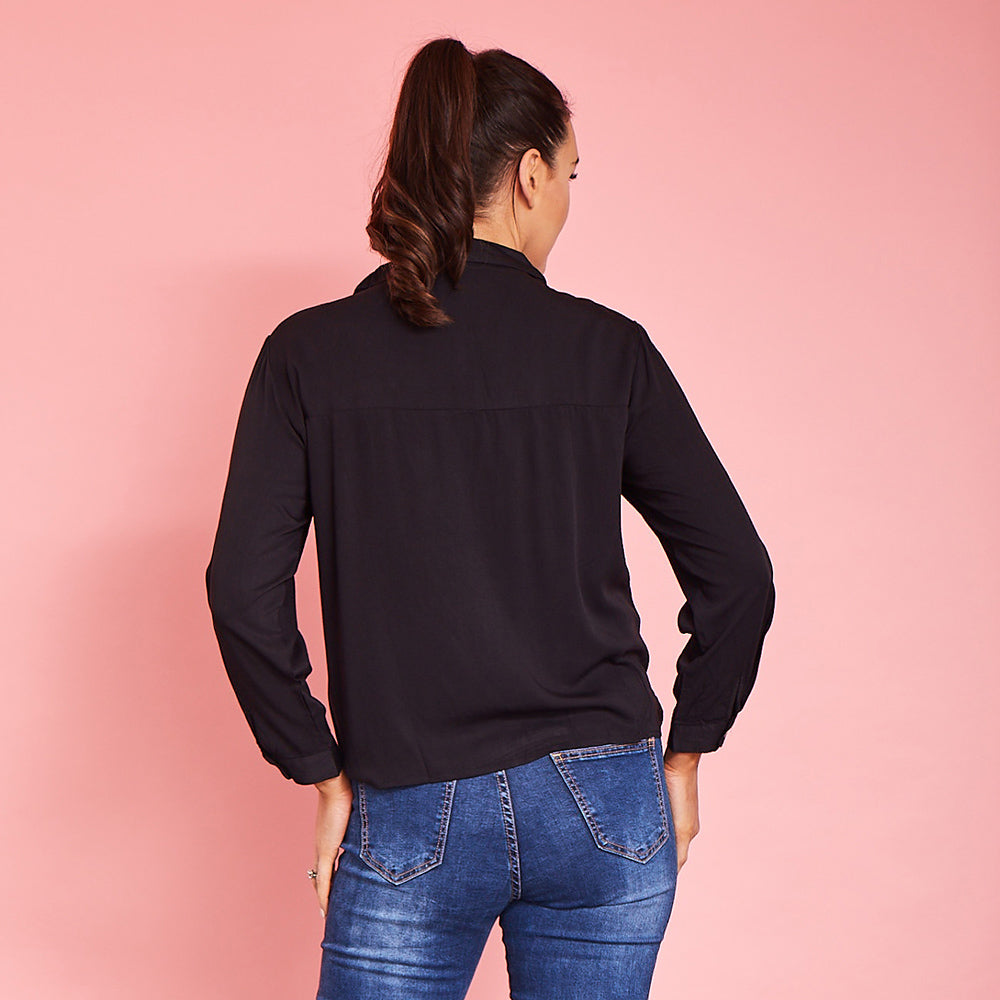 Elenor Pocket Shirt (Black)