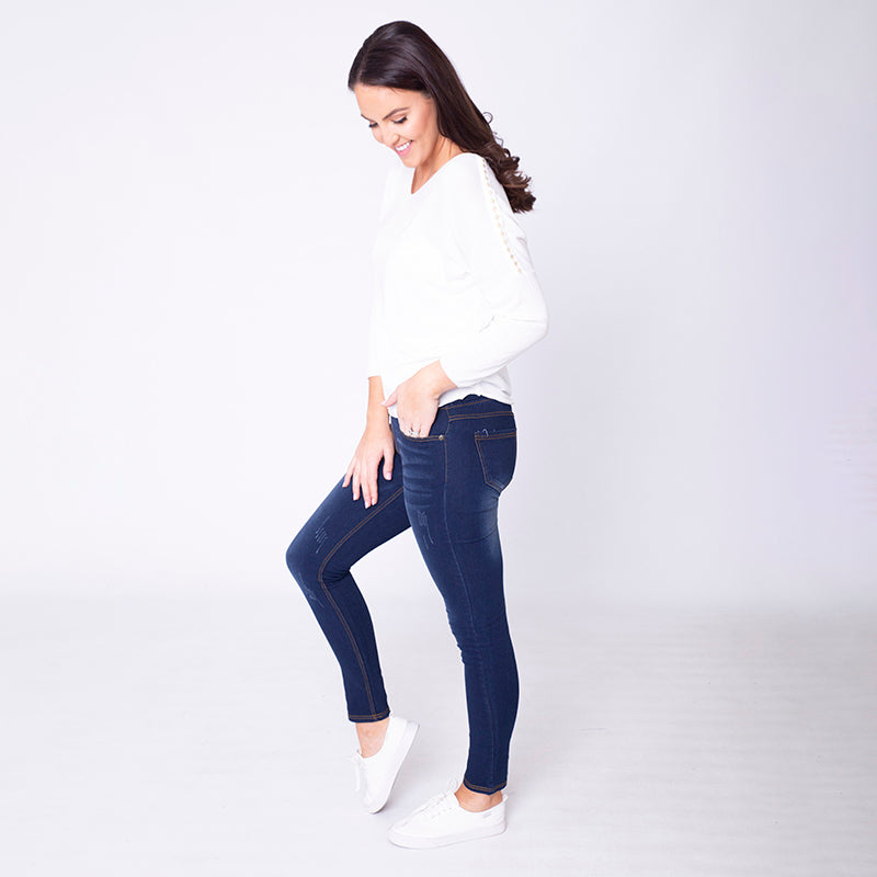 Helen High Waisted Jegging Dark Denim
