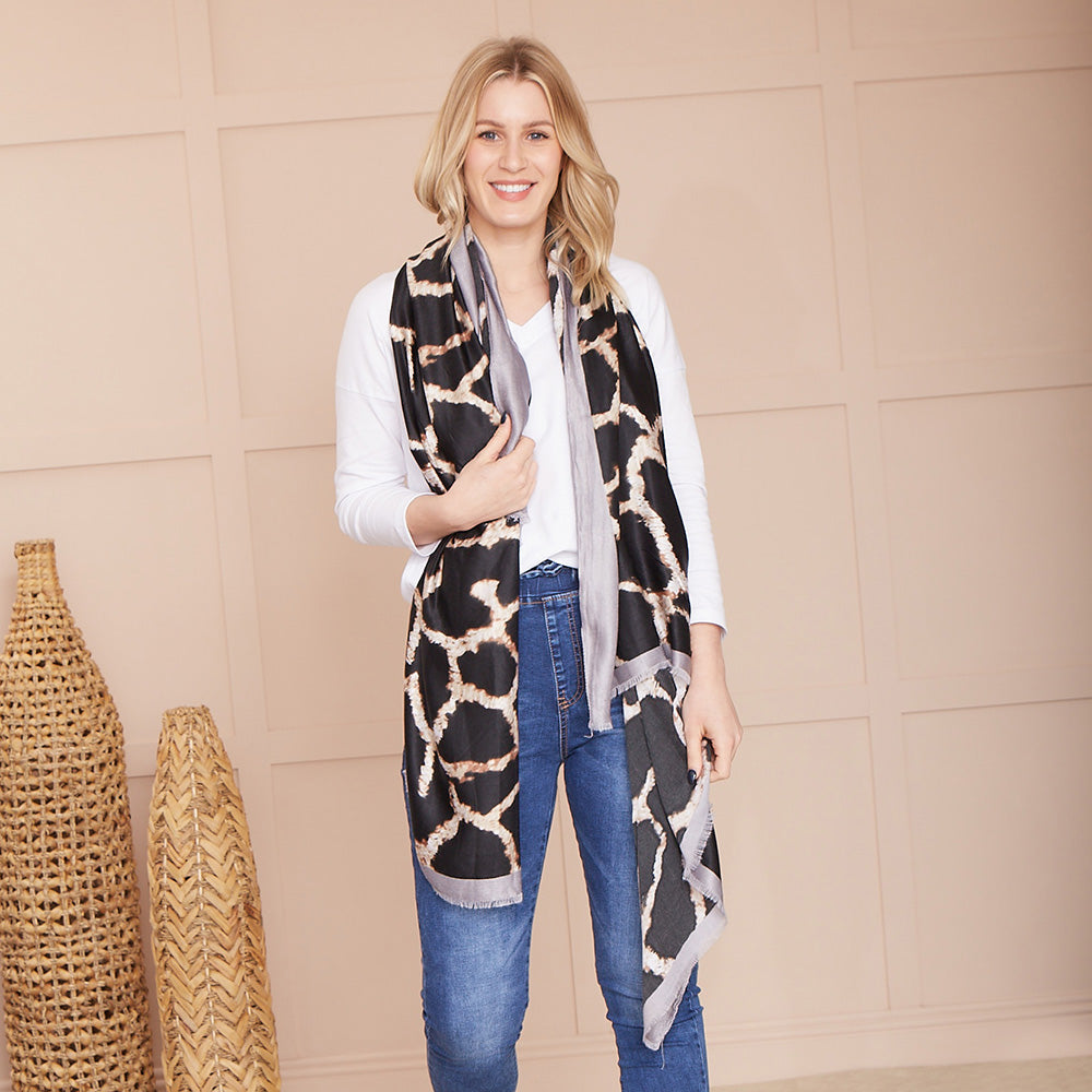 Sara Print Scarf (Taupe)