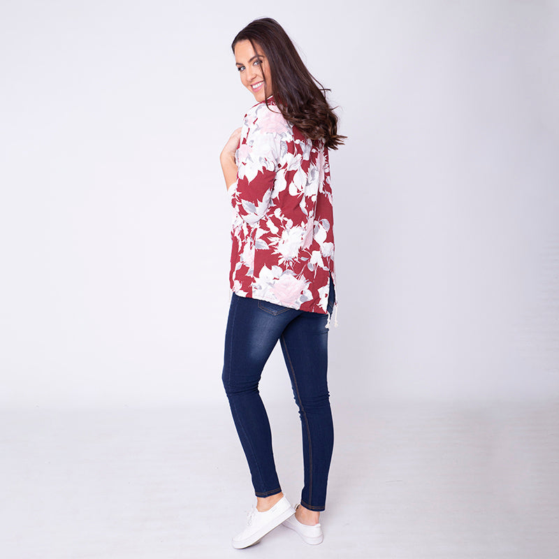 Farah Floral Hoody Red