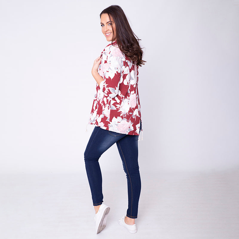 Farah Floral Hoody Red