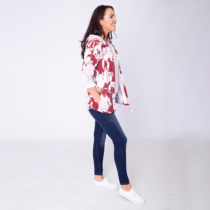 Farah Floral Hoody Red