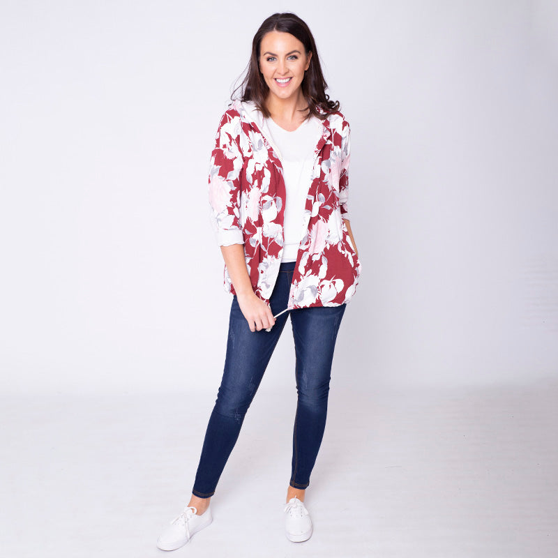 Farah Floral Hoody Red