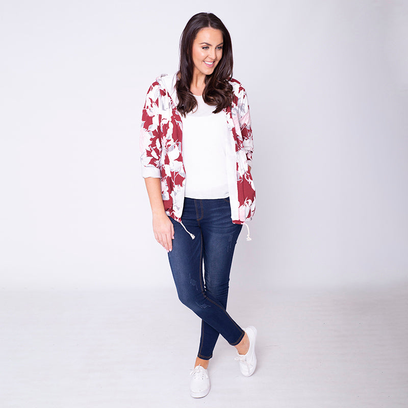 Farah Floral Hoody Red