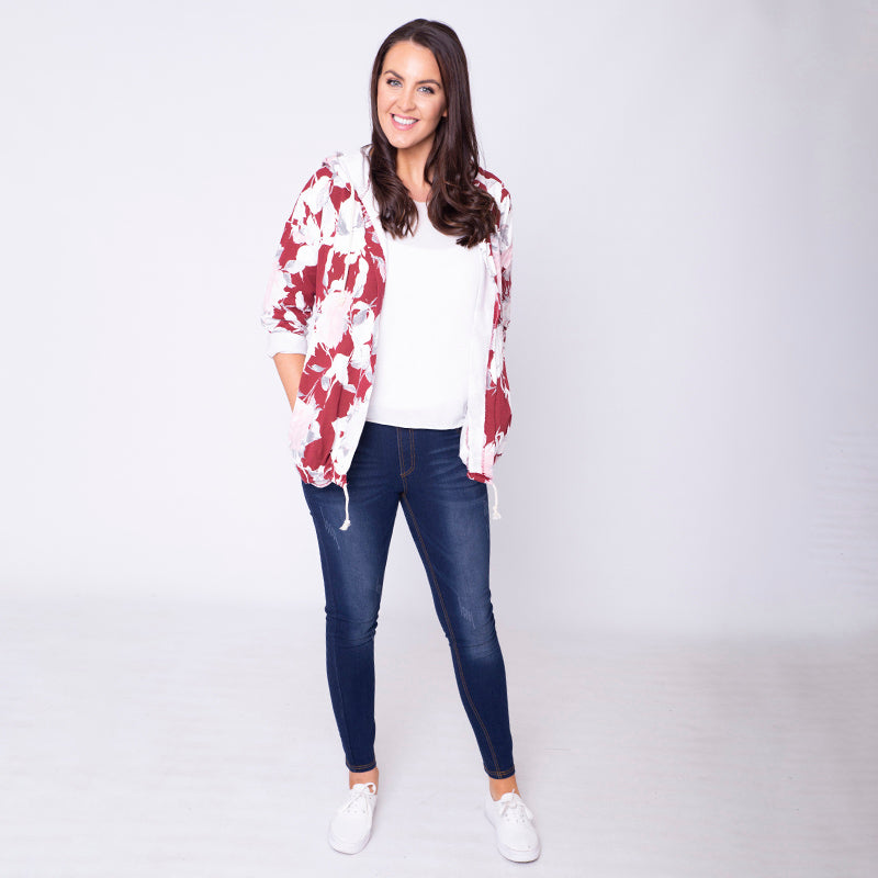 Farah Floral Hoody Red