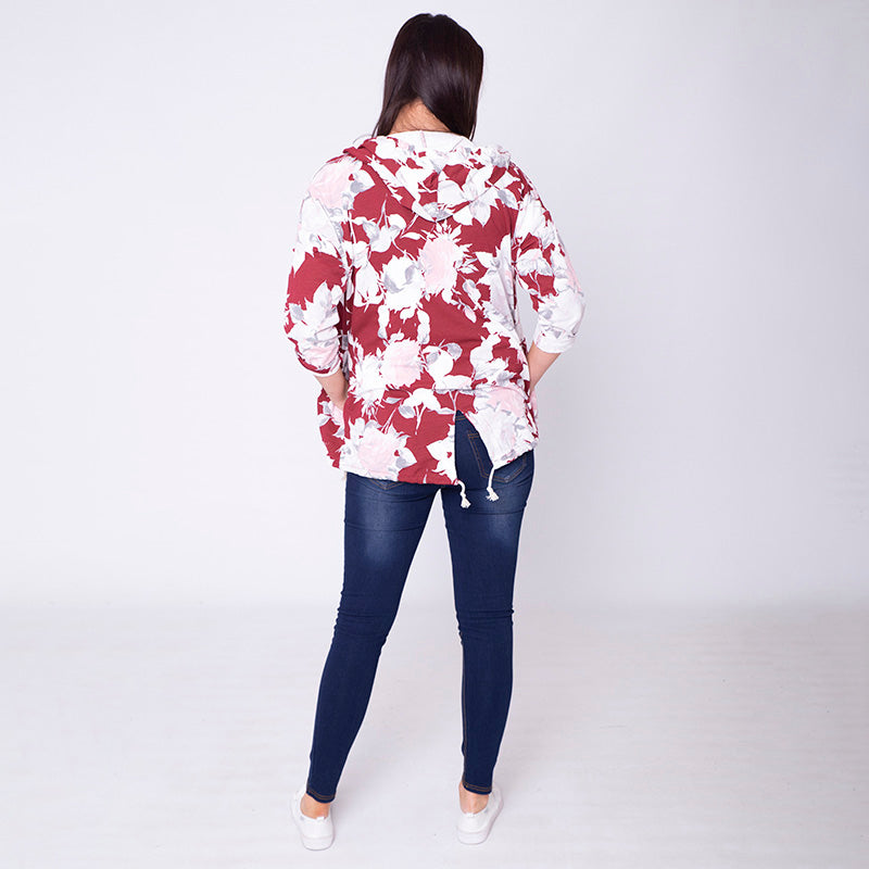 Farah Floral Hoody Red
