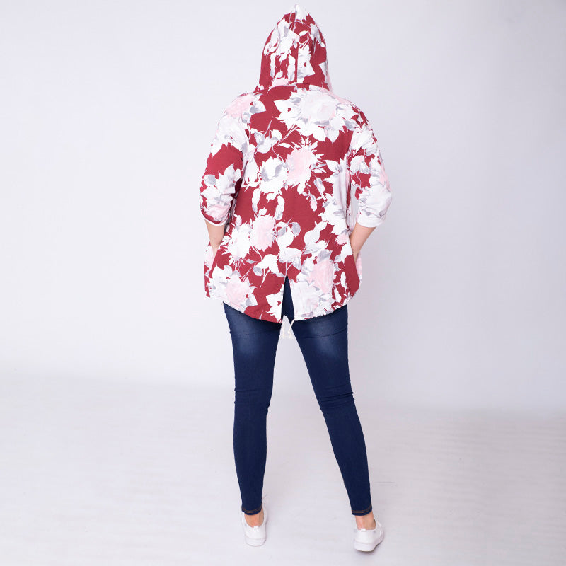 Farah Floral Hoody Red