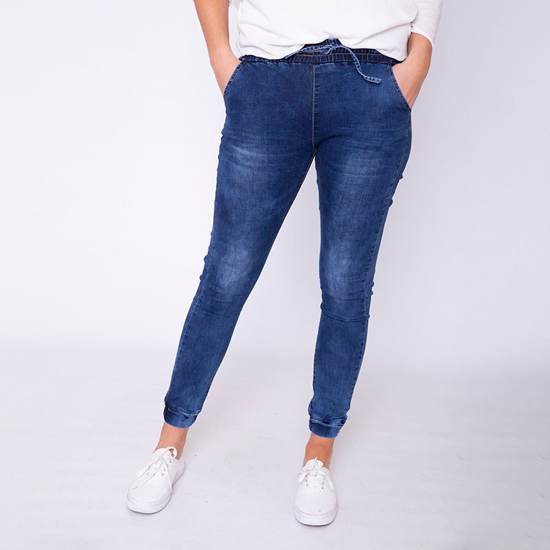 Eva Elastic Cuff Jegging (Denim)