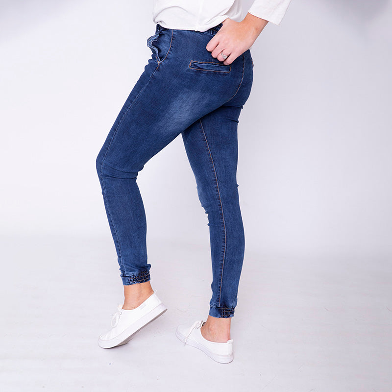 Eva Elastic Cuff Jegging (Denim)