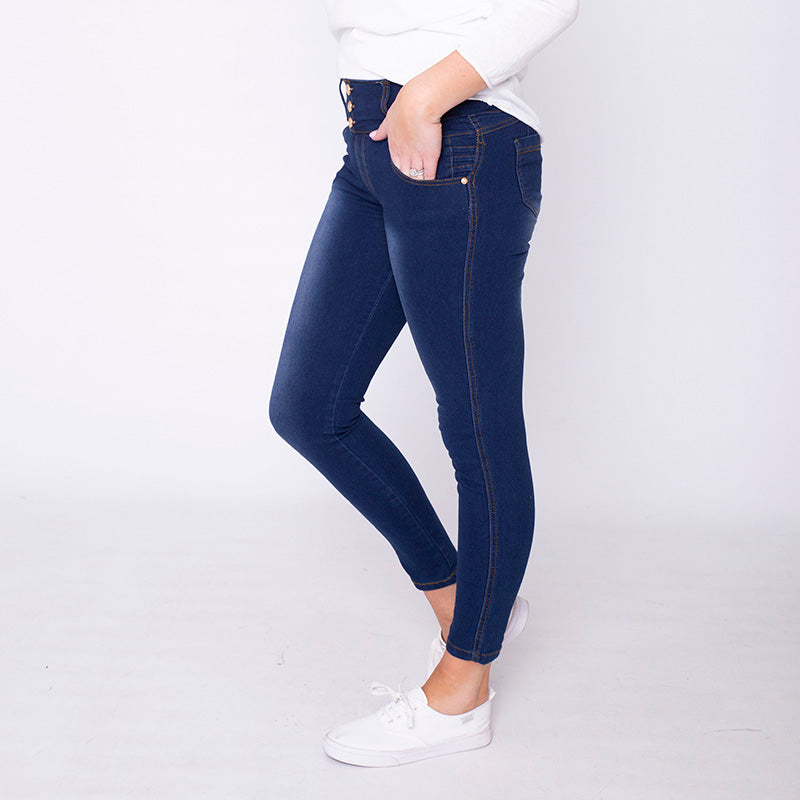 Beverly Button High Waisted Jegging Dark Denim - The Casual Company
