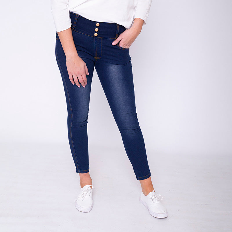 Beverly Button High Waisted Jegging Dark Denim - The Casual Company