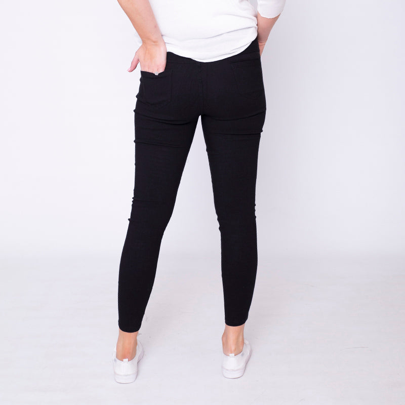 Moto Pleated Jeggings Black