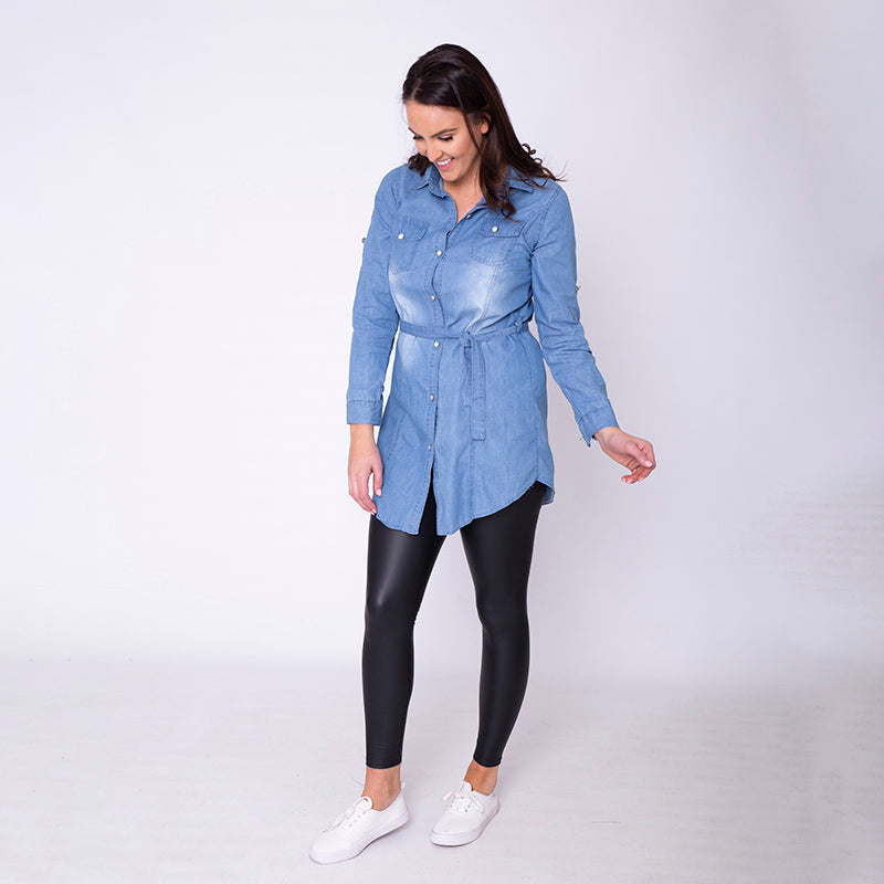 Mason Belted Denim Shirt