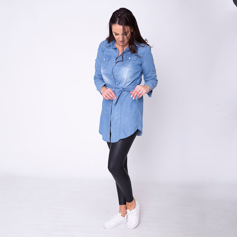 Mason Belted Denim Shirt