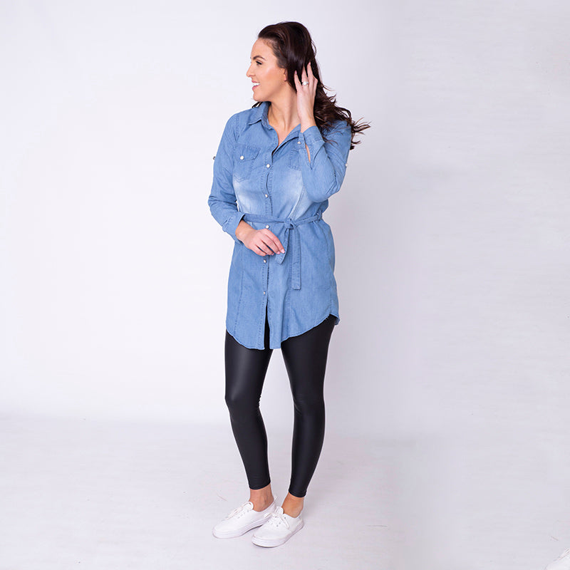 Mason Belted Denim Shirt