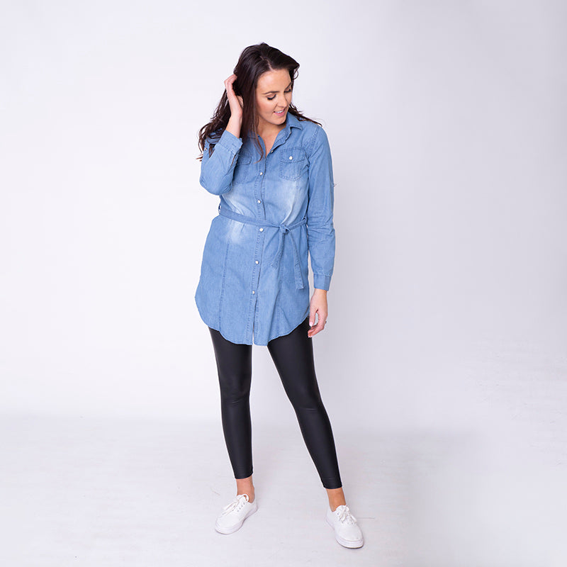 Mason Belted Denim Shirt